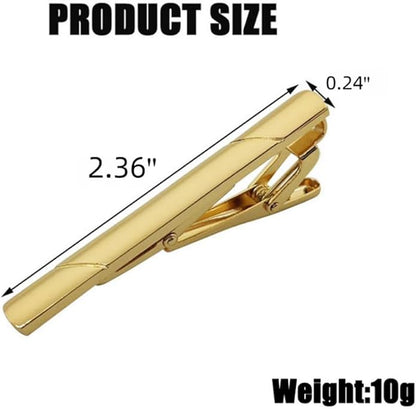 Mens Classic Tie Clips Long Styles Tie Pins Minimalist Necktie Tie Bar Clasp Clip Clamp Pins Gift For Men Business Party Wedding Best Gift and Daily Life(Gold)