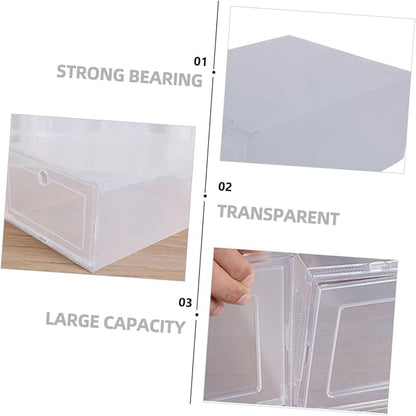 Hemobllo 6pcs Clamshell-type Shoes Box Plastic Storage Case Shoe Organizer Space-saving Sturdy Simple Design