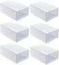 SUPVOX Thickened Shoe Storage Box with Flip Lid, 33x23x13cm White Shoe Organizer Container, 6pcs Dustproof Moisture-proof Boxes for Closet and Home Use