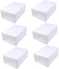 VICASKY 6pcs Transparent Plastic Superimposed Shoes Organizer Boxes Dustproof Stackable Shoe Storage Cases with Reinforced Design for Mens Sneakers
