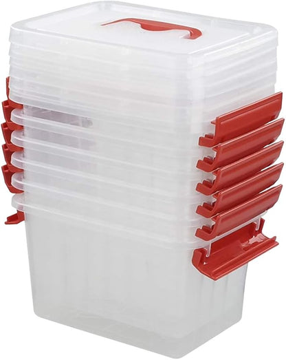 Kiddream 3 Quart Small Plastic Box, Storage Containers with Lids Set of 6