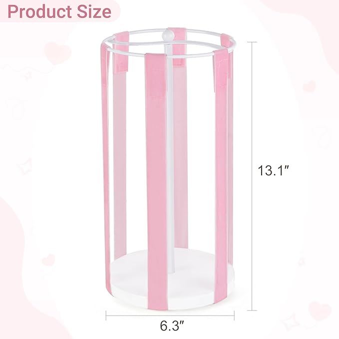 Dahey Bow Holder for Girls Hair Bows, Modern Hair Bow Organizer 360° Rotation Hair Accessories Organizer Storage Stand Display for Girls, Pink