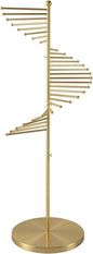 Scarf Rack Free Standing, Spiral Scarf Holder, Hijab Stand, 30 Rods for Multiple Scarves Purse Hat, Space Saving Organizer (42x170cm/17x67in, Gold)