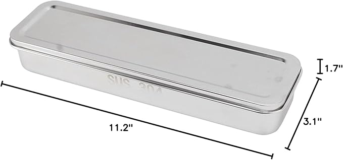 Flatware Tray with Lid,Stainless Steel Cutlery Tray Holder,Chopsticks Storage Boxes Kitchen Draining Chopstick Spoon Fork Storage Box with Lid Drainer(silver)
