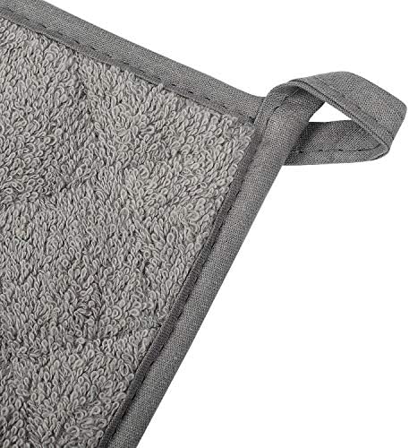 Pot Holders for Kitchen, 100% Cotton Terry Pot Holder Set of 5, Heat Resistant Hot Pads for Cooking, Baking, Hot Dishes and Countertop Protection,Grey - Image 6