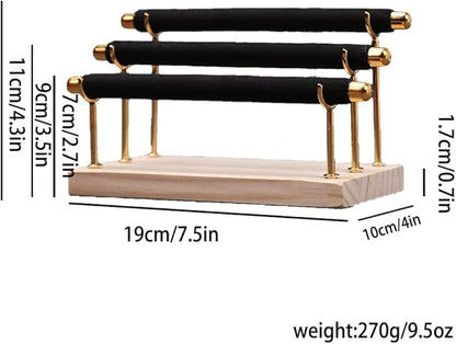 Magik 1-2 Ring Display Holder Detachable Tier Rack Jewelry Storage Organizer Tower (3 Layers, Black)