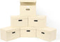 STOREONE Fabric Storage Cube Bins Foldable Organizer Container Collapsible Basket with Lids and Metal Handles, for Home, Bedroom, Closet 6 Pcs (Creamy-White)