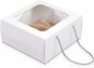 Feifeiya 1 Pcs White 15 x 15 x 7 inch Hat Boxes with Window for Travel Large Cardboard Hat Case Organizer Storage with Lid and Handles Portable Cardboard Boxes Display for Storage Present Packing