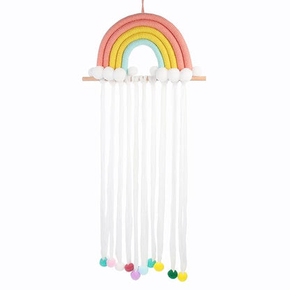 Lurrose Hair Bow Organizer: Hair Bow Holder for Girls - Baby Hanger Clips with Rainbow Tassels - Clips for Baby Hangers