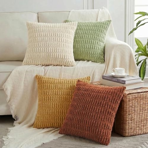 Fancy Homi 4 Packs Decorative Throw Pillow Covers for Living Room Couch Bed, Modern Farmhouse Boho Home Décor Accent Cushion Case, 28" x 28", Fall by Fancy+Homi