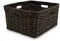 The Basket Lady Rectangular Deep Wicker Storage Basket, Large, 20 in L x 16 in W x 10 in H, Antique Walnut Brown