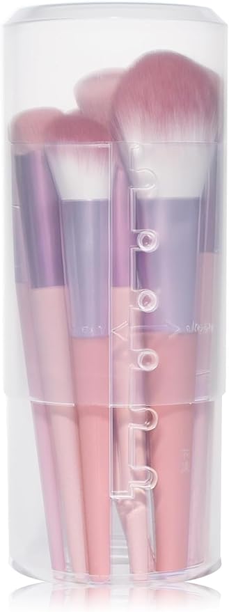 Retractable Travel Makeup Brush Holder, Clear Plastic Brush Cup with Lid, Portable Brushes Organizer for Makeup Artists | Vanity, Multi-Purpose Pen Pencil Container & Straw Holder, 2pcs