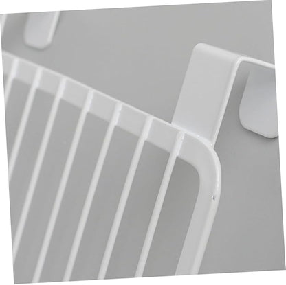 ULTECHNOVO Over the Cabinet Door Basket Nail Hanging Storage Rack for Kitchen Bathroom Strong Capacity Organizer for Condiments Versatile Use Cupboards Wardrobe Doors