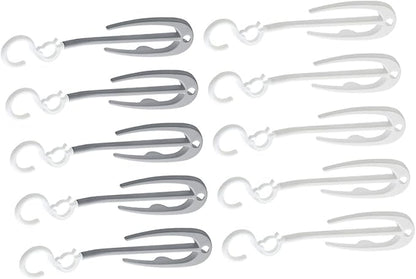 Happyyami 10pcs Double Hook Shoe Hanging Hooks Shoes Drying Rack for Door Storage Organizer Space-Saving Easy to Install Suitable for Laundry Room