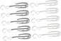 Happyyami 10pcs Double Hook Shoe Hanging Hooks Shoes Drying Rack for Door Storage Organizer Space-Saving Easy to Install Suitable for Laundry Room