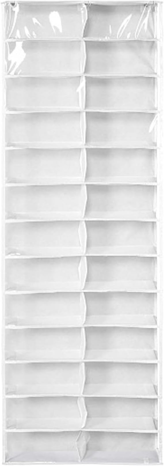 Over the Door Sweatshirt Organizer with 26 Clear Pockets Heavy Duty Hanging Storage for Hoodies Shoes Toys Towels Space Saving Door Organiser for Bedroom Closet
