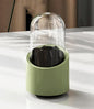 Fantasee 360° Rotating Makeup Brush Organizer, 7-Compartment Storage with Transparent Dustproof Cover, Cosmetic Tools Storage Holder for Bathroom Vanity Countertop (Fresh Green, Cylindrical)