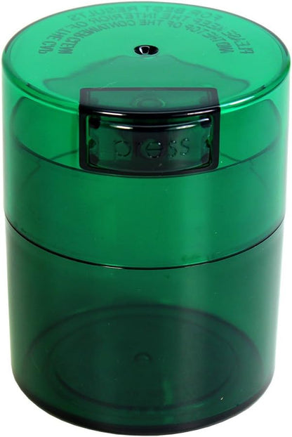 Tightvac - Premium Airtight Herb Storage Container - Holds ½ oz to 3 ounces - Keep Your Herbs and Dry Goods Fresh and Flavorful. Green Tint