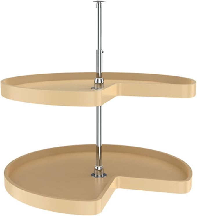 REV-A-SHELF Polymer Kidney-Shaped 2-Shelf Lazy Susans for Corner Base Cabinets
