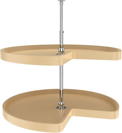 REV-A-SHELF Polymer Kidney-Shaped 2-Shelf Lazy Susans for Corner Base Cabinets