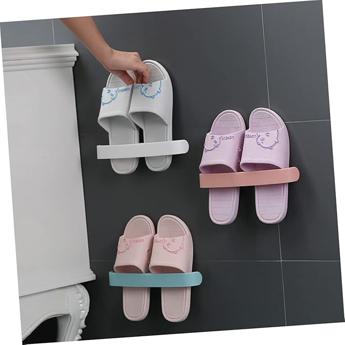 9pcs Wall Mounted Slipper Rack Closet Organizers and Storage Store Revolving Shoe Racks Door Shoe Holder Shoes Rack Over The Door Hooks Hanging Accessory Para Slot Pole Pull Rod