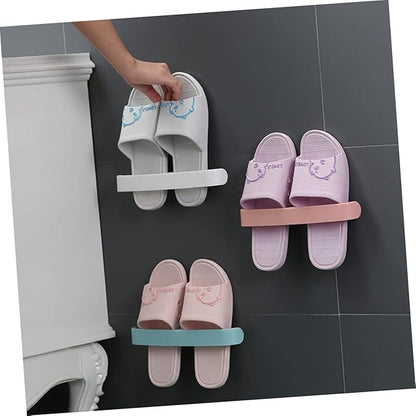 9pcs Wall Mounted Slipper Rack Closet Organizers and Storage Store Revolving Shoe Racks Door Shoe Holder Shoes Rack Over The Door Hooks Hanging Accessory Para Slot Pole Pull Rod