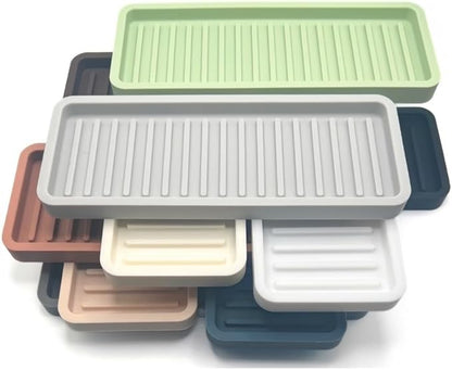 Silicone Sink and Surface Organizer Tray, Sponge Holder, Vanity Tray, Trivet, Heat Safe, Dishwasher Safe, for Bathroom and Kitchen Organization (Mocha, 10"x5.25")
