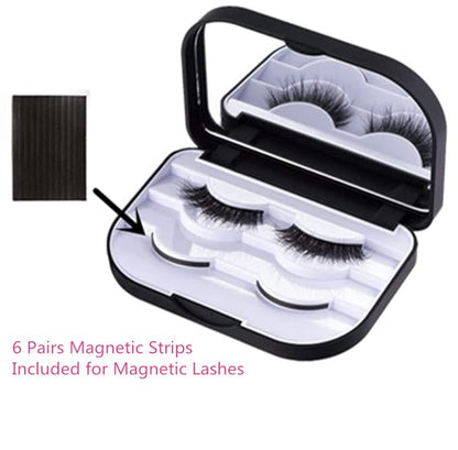 False Eyelash Case Lash Case Organizer Lash Container Box Empty Cosmetic Case Magnetic Eyelashes Storage Box with Mirror, Eyelashes Packaging Travel Storage Box Eyelash Bag (Black)