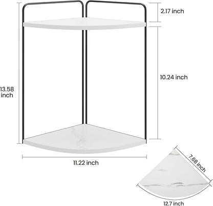 Forest Angle Bathroom Counter Organizer,Countertop Organizer,Vanity Organizers,Bathroom Storage,Bathroom Sink Caddy,Counter Shelf,Corner Counter,Corner Shelves(Black-White Marble)