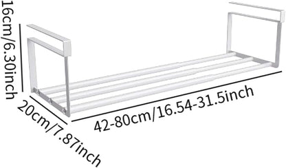 Under Shelf Rack for Partitioning Carbon Steel Hanging in Kitchen and, White