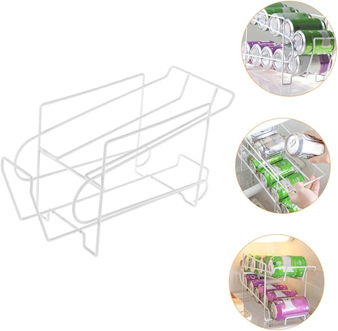 Cabilock Soda Can Dispenser for Refrigerator:Stackable Can Holder Dispenser Beverage Holder Plastic Refrigerator Organizer Bins for Pantry, Freezer, Kitchen