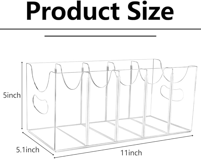 Belt Organizer, Acrylic Belt Storage Holder for The Closet, 5 Compartments Clear Belt Storage Holder for Closet & Drawer, Wall Mountable Display Rack for Belts, Ties, Scarves, and Purse Accessories