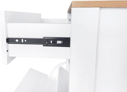 Modern Shoe Cabinet with 2 Flip Doors and 1 Storage Drawer Free-Standing Wooden Shoe Rack Shoe Storage Organizer for Entryway Hallway Small Space(White&Natural)