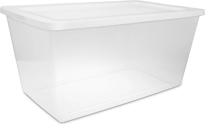 Storage Bin 90 Quart 2-Pack, Clear Plastic Stackable Storage Box with Lid, Storage Containers for Closet, Toy & Food, Moving Bin & Totes, Organization Packing Box