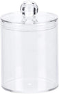 Cotton Swab Container, Acrylic Cotton Ball Holder with Lid, Cotton Swab Dispenser Cotton Rounds Holder Round Cotton Bud Case Acrylic Cotton Swab Holder for Organizing Cotton Swab
