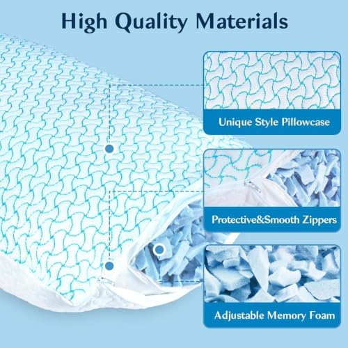SUPA MODERN Shredded Memory Foam Pillows Queen Size Set of 2, Cooling Bed Pillow for Sleeping for Hot Sleepers, Adjustable Pilllows for Side Back and Stomach Sleepers, Neck & Shoulder Comfort Support - Image 3