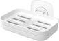 Soap Dish for Shower White Soap Holder Pull-Out Water Tray No Drilling Required Strong Fixation for Rv Bathroom and Kitchen Easy（1 Pack）