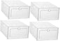 ABOOFAN 4pcs Stackable Shoe Storage Box Organizer Lids Shoe Boxes Lids for Storage Organizing