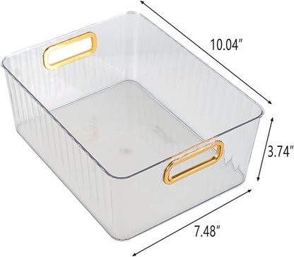 Idotry 6-Pack Clear Pantry Storage Bins, Plastic Organizer Bins