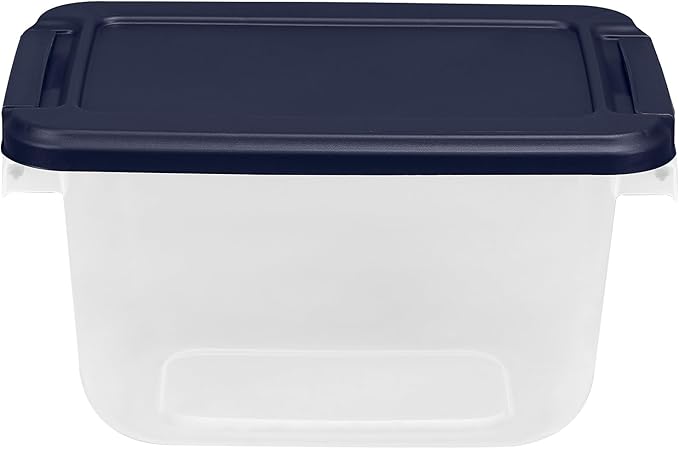 Hefty Home Logic 6.5 Qt. Latch Lid Storage Tote, Clear/White, 8/Pack (HLCOM7249010759)