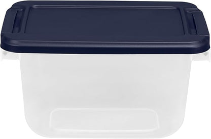Hefty Home Logic 6.5 Qt. Latch Lid Storage Tote, Clear/White, 8/Pack (HLCOM7249010759)