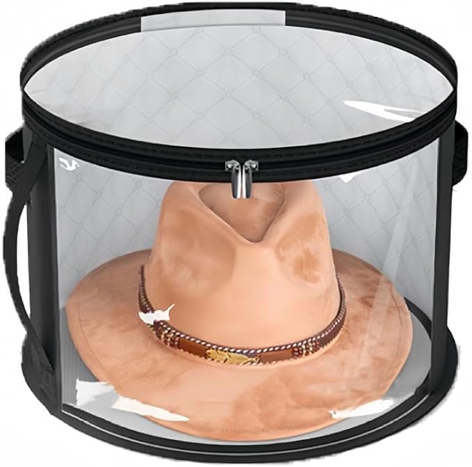 Breathable Hat Organiser Bag Foldable Caps Holder Hat Storage Bucket with Handle for Travel and Home Use
