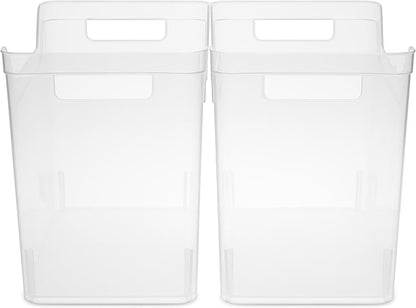 Sterilite Medium Shelf Bin with Handles, Plastic Storage Container for Organizing Shelving, Closet, Pantry, and Countertops, Clear, 6-Pack