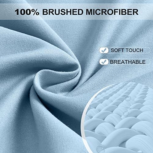 FreshCulture Twin XL Fitted Sheet Only - Hotel Quality Ultra Soft & Breathable Brushed Microfiber Fitted Sheet with 21 Inch Deep Pockets - Fits Twin XL Size Bed (Light Blue) - Image 2