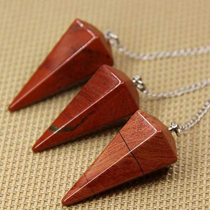 Faceted Mixed gemstone crystal pendulum point reiki chakra pendant bead Chain 6''