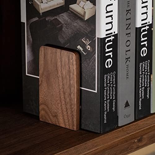 muso wood Walnut Book Ends for Shelves, 2 Pairs - Image 3