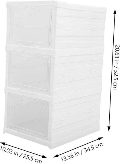 Healifty 1set Shoe Storage Boxes Stackable and Space-saving Multi-layer Organizer for Sneakers Drawer Design for Easy Access Fits Shoe Types