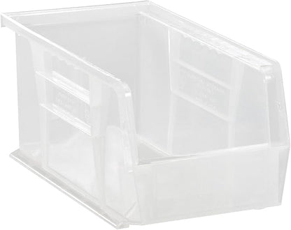 Hudson Exchange 11" x 5-1/2" x 5" (6 Pack) Plastic Stackable Storage Bin and Hanging Container, Clear