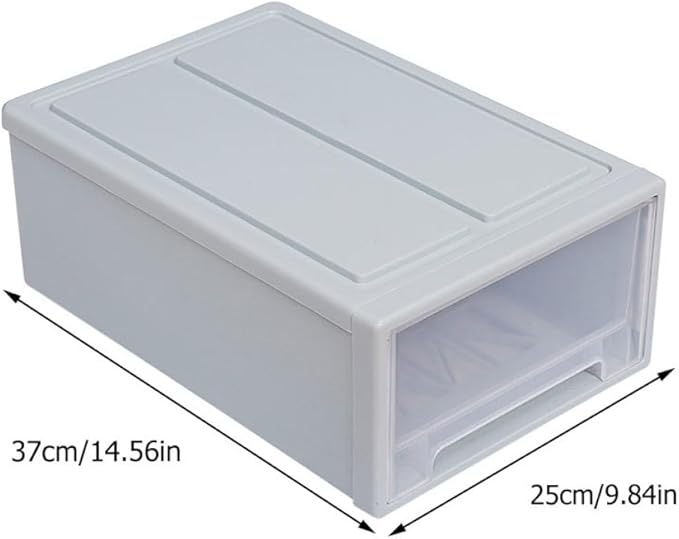 Luxshiny Transparent Stackable Plastic Drawer Storage Box Lightweight Clothes Organizer and Shoe Holder for Bedroom and Living Space-saving Household Container with Large Capacity for Daily