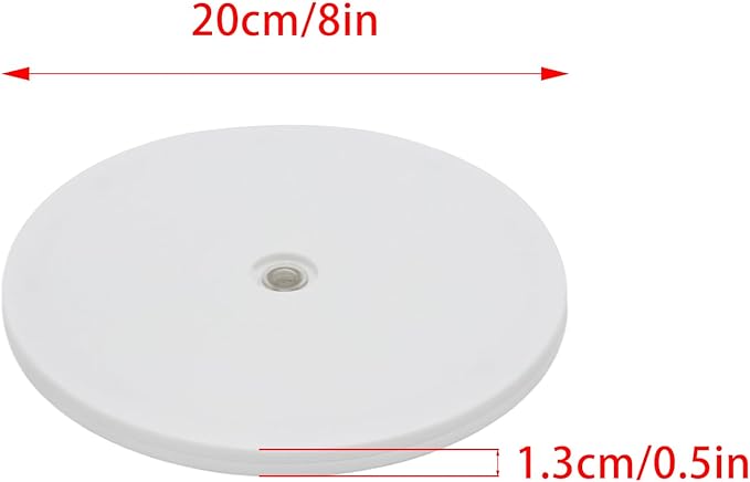 1 Pcs White 8 inch Acrylic Lazy Susan Rotating Turntable Organizer Bearings - Round Swivel Plate for Spice Rack, Table, Cake, Kitchen Pantry